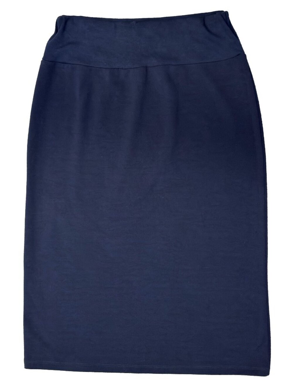 Jeanyes Collection Navy Elastic Waist Midi Straight Skirt Women’s XL
